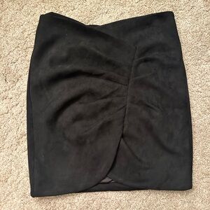 NWT Black Pleated Velour Skirt